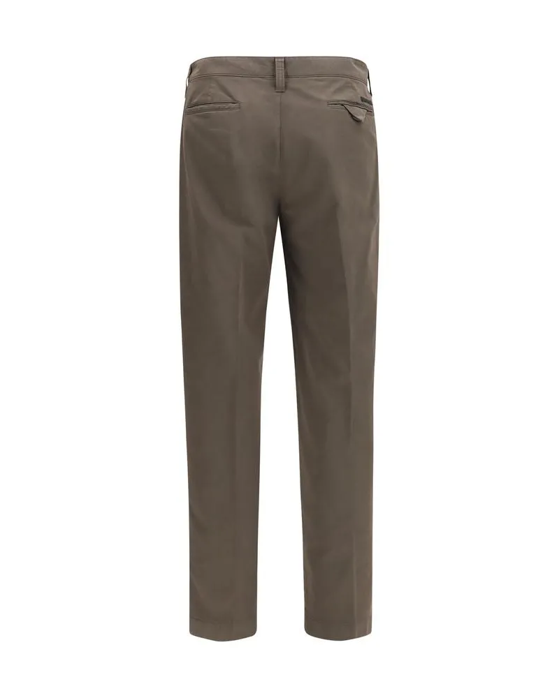 Prada Cotton Tailored Trousers — Brown Brown