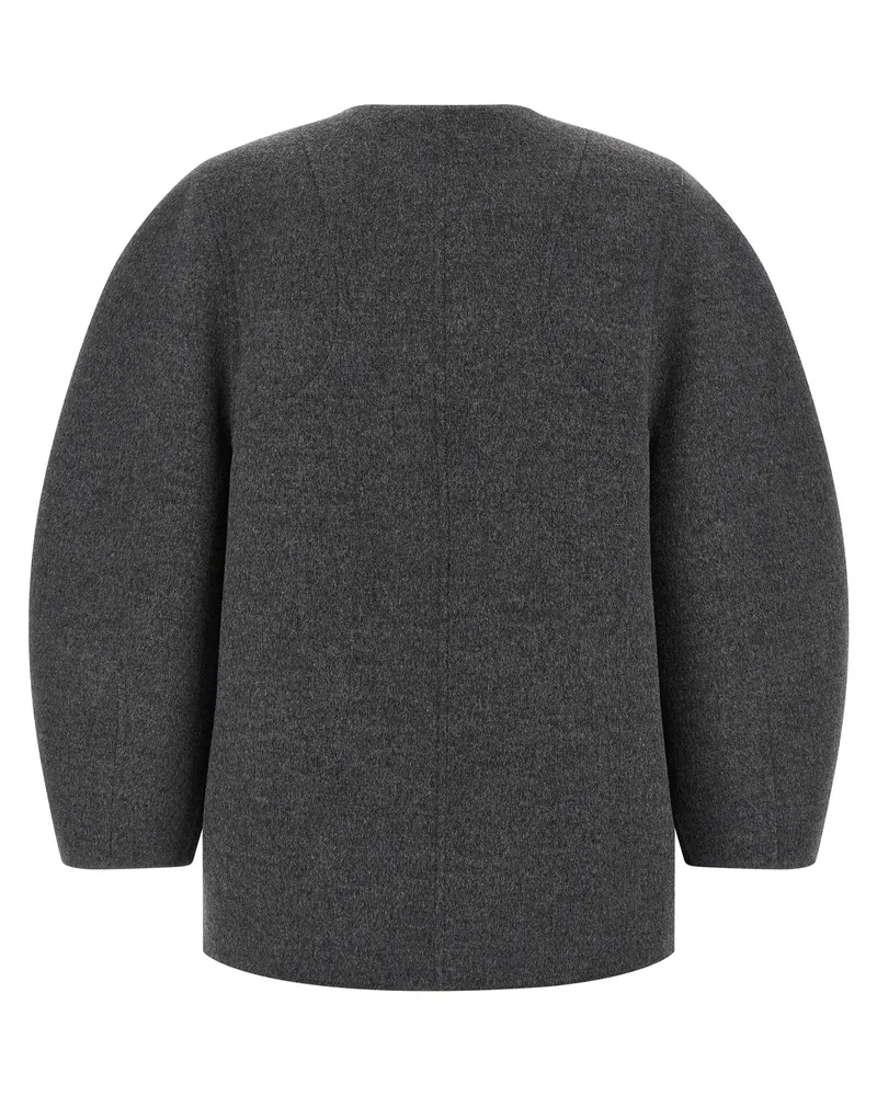 Fendi Women's Gray Virgin Wool Coat Clothing Gray