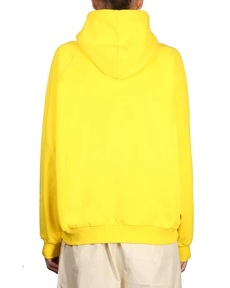 SUNNEI Cotton Drawstring Hood Sweatshirt — Yellow Yellow