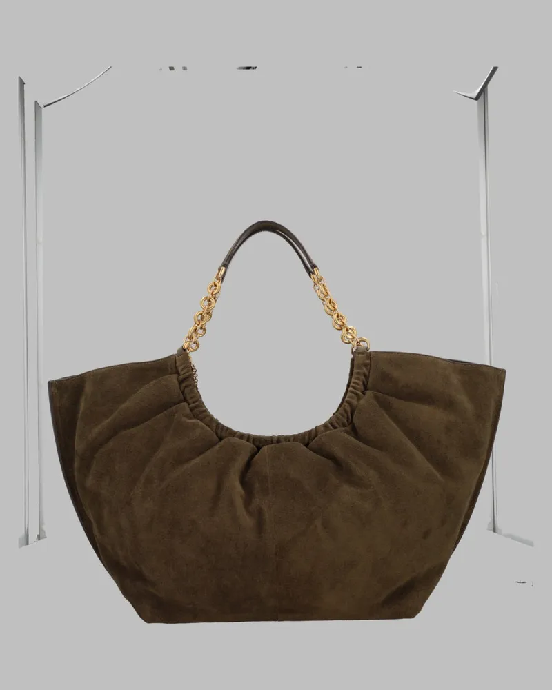 Michael Kors Women's Leather Tote Bag Indie Green Shoulder Green