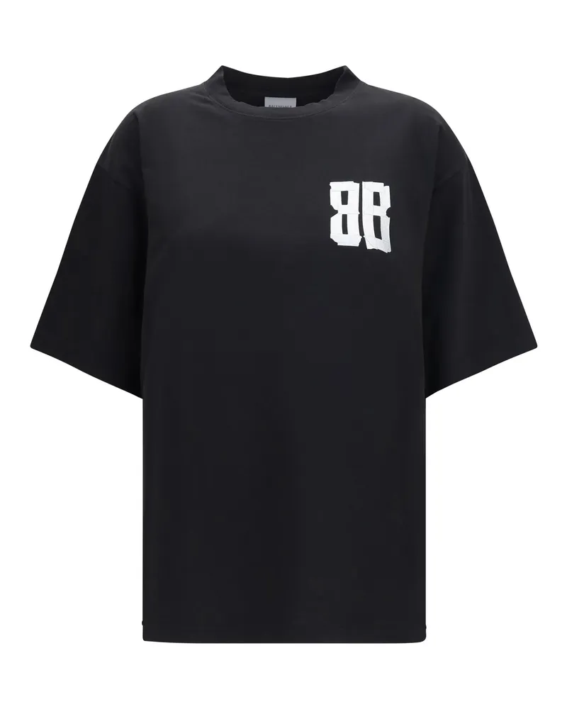 Balenciaga Glitter BB Logo T-Shirt — Black Black