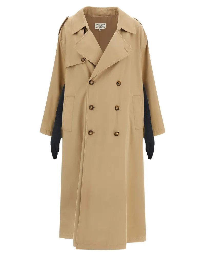 Maison Margiela Women's Beige Cotton Coat Clothing Beige