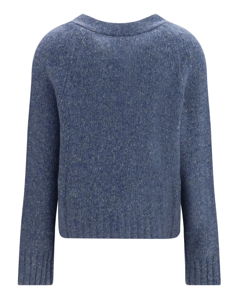 ALLUDE Women's Cashmere V-Neck Cardigan 13 Kashmir-Capra Hircus Kashmir/capra Sweater Blue