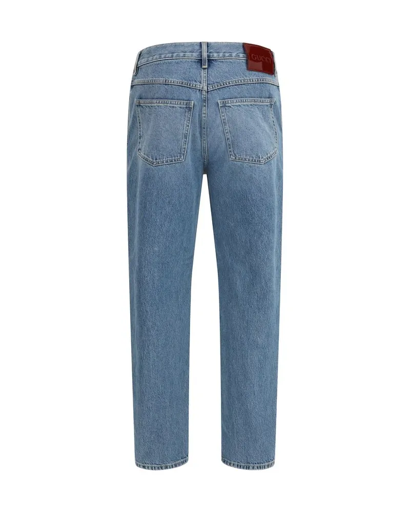Gucci Men's Blue Cotton Slim Fit Jeans Clothing Blue