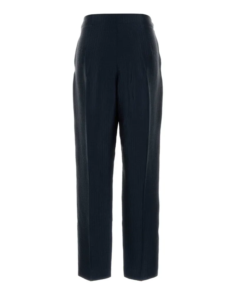 Giorgio Armani Viscose-Wool Blend Trousers — Navy Navy