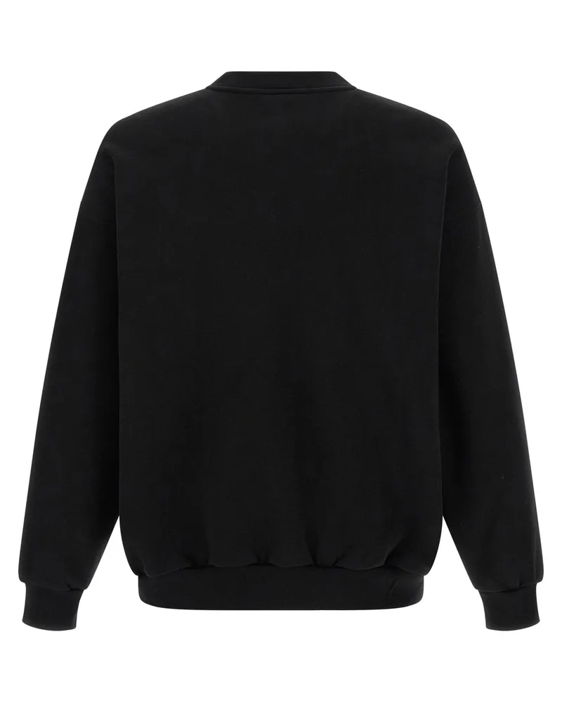 Balenciaga Distressed Graphic-Print Sweatshirt — Black Black