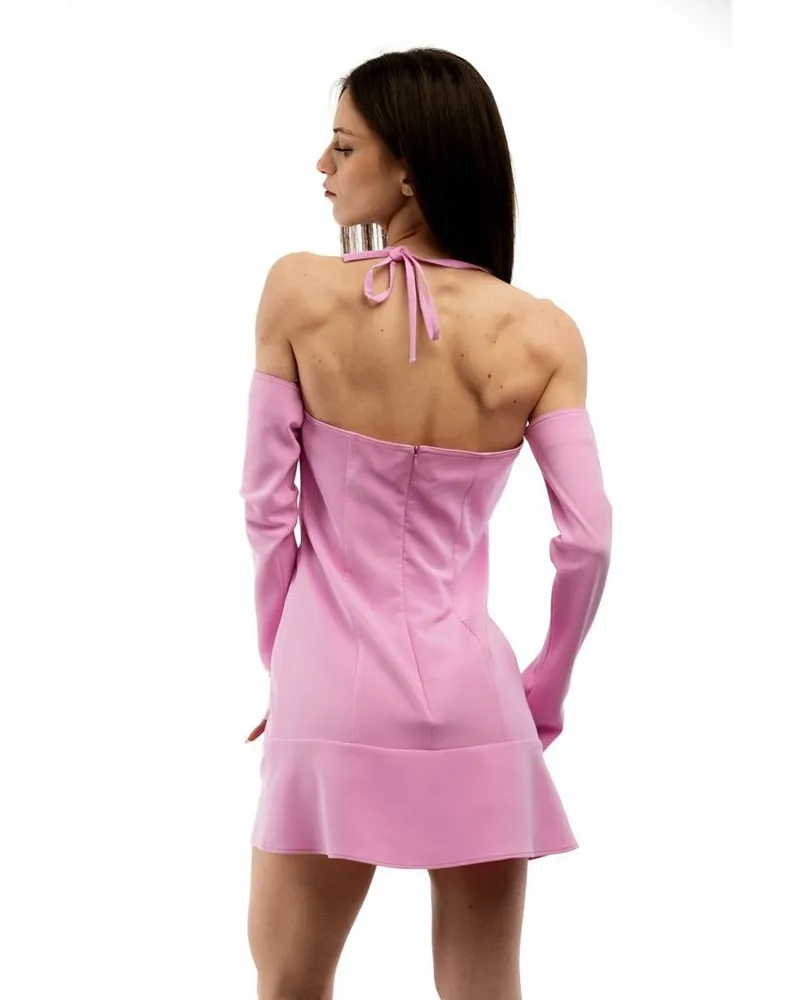 Moschino Cold-Shoulder Dress — Pink Pink