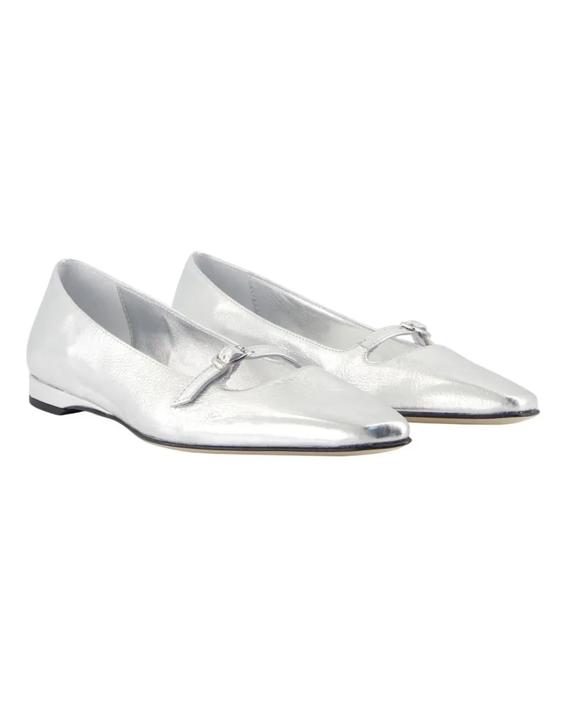 Carel Women's Emilie Ballerinas -  Leather Silver Calfskin Shoes Flat-Shoes Silver