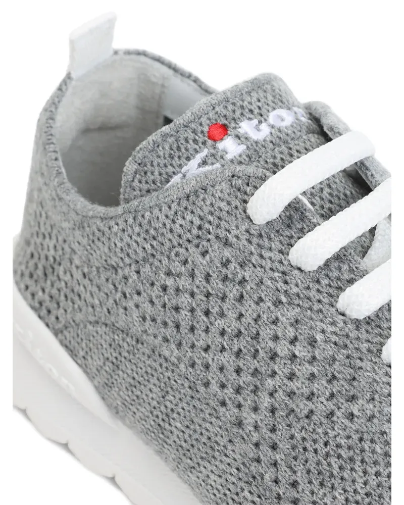Kiton Men's Knitted Lace-Up Sneakers Aw26 M Grey