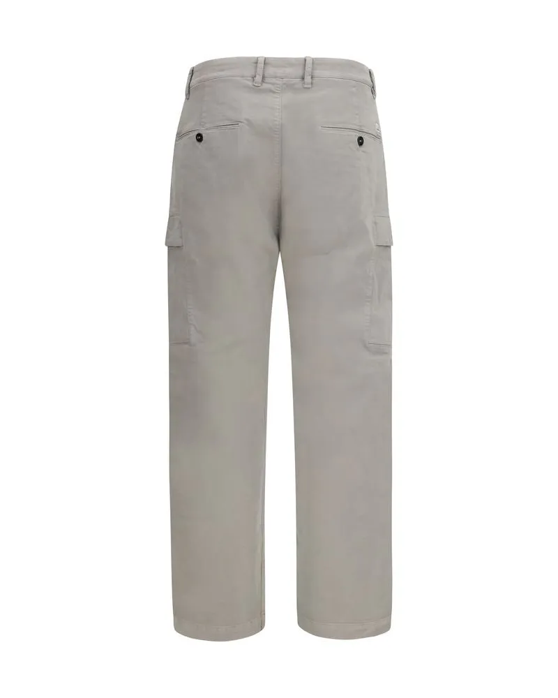 C.P. Company Cotton Satin Stretch Cargo Pants — Gray Gray