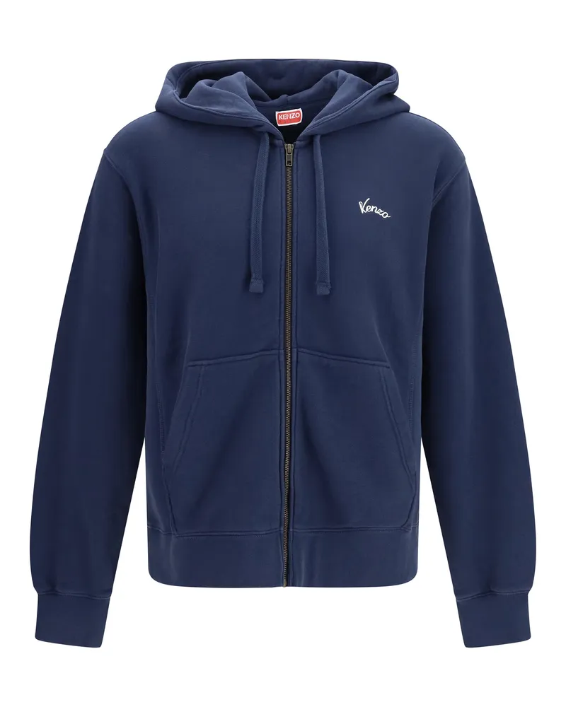Kenzo Eiffel Tower Embroidered Hoodie — Navy Navy