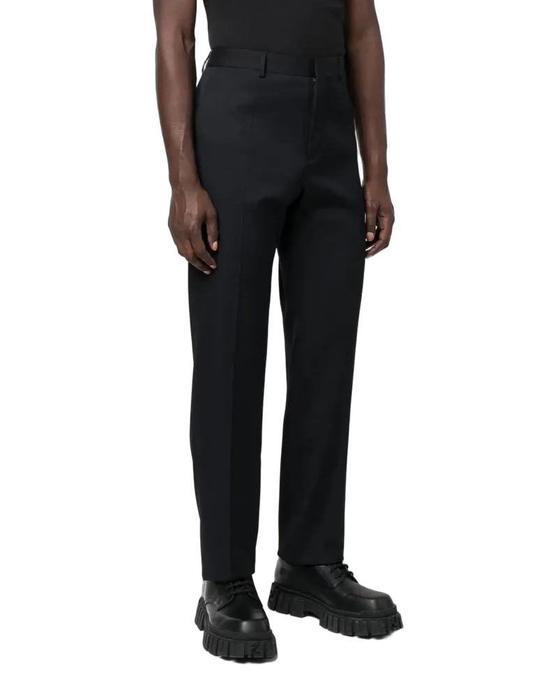 Valentino Garavani Men's Garavani Pressed-Crease Tailored Trousers Blue Navy