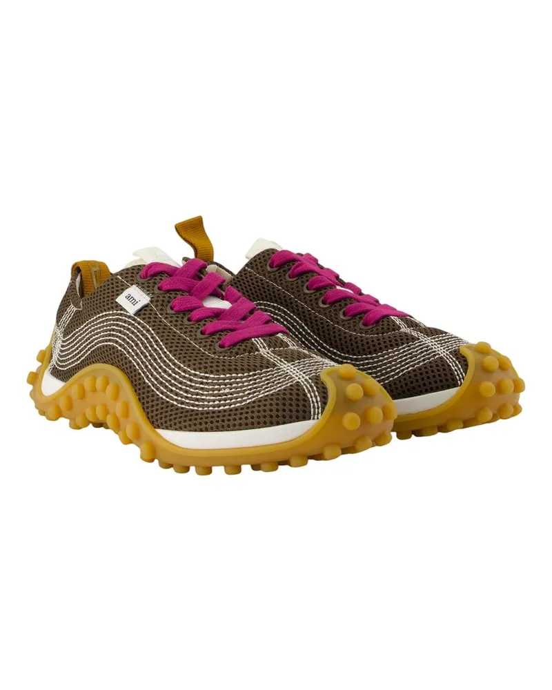 AMI Paris Mirage Sneakers — Brown Brown