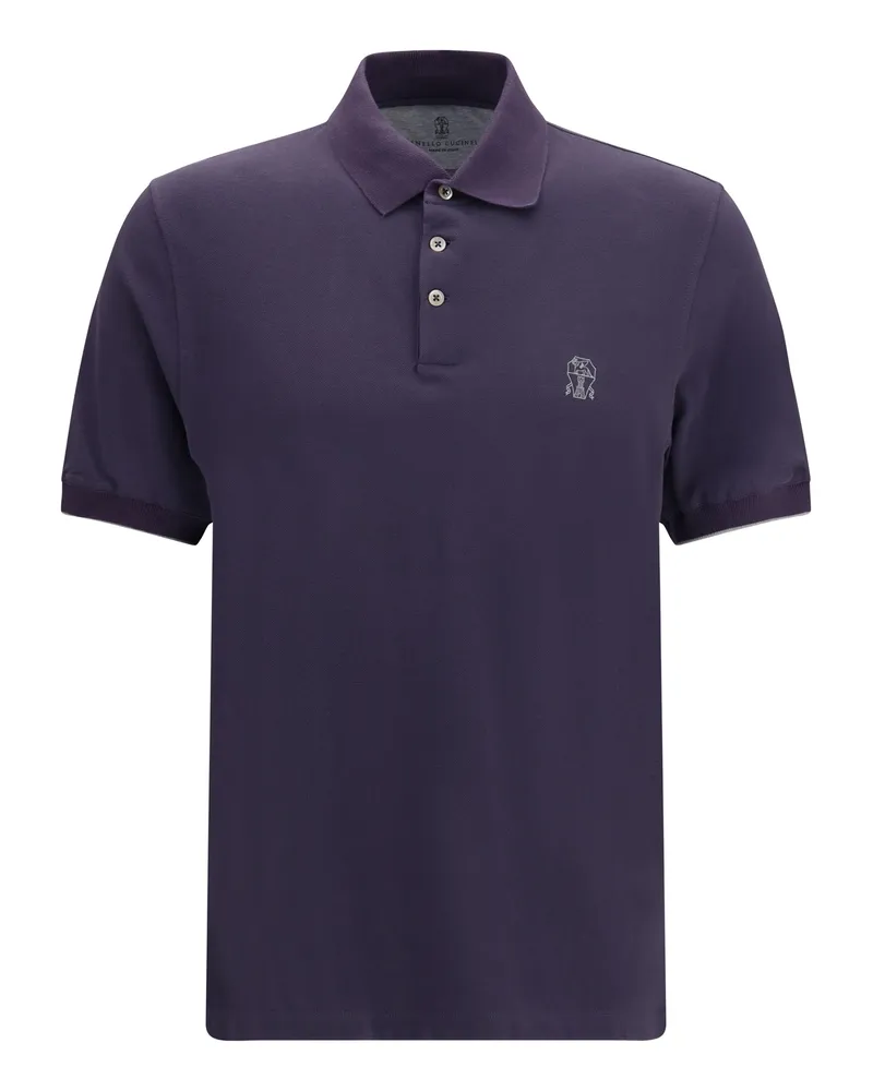 Brunello Cucinelli Cotton Polo Shirt — Purple Purple