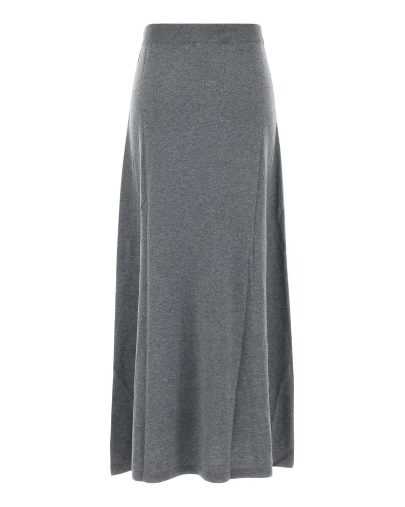 Lisa Yang Women's Grey Cotton Blend Adrienne Skirt Deepcloud Exterior: Cashmere Gonne Gray