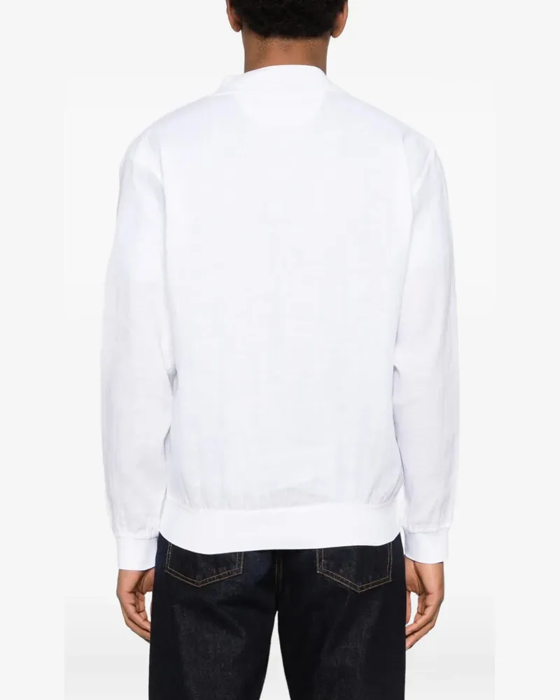 Kiton Men's Linen Bomber Jacket Ss26 W White
