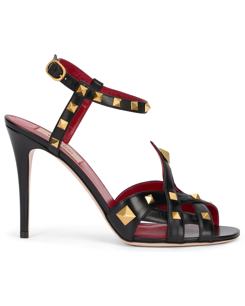 Valentino Garavani Women's High-Heeled Sandals Black Cow Hide Black
