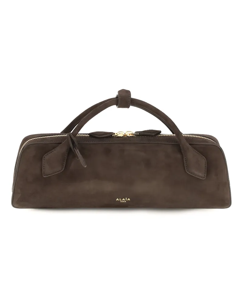 Alaïa Women's Clutch Le Teckel Smoked Brown Calf Leather Shoulder Bags Brown