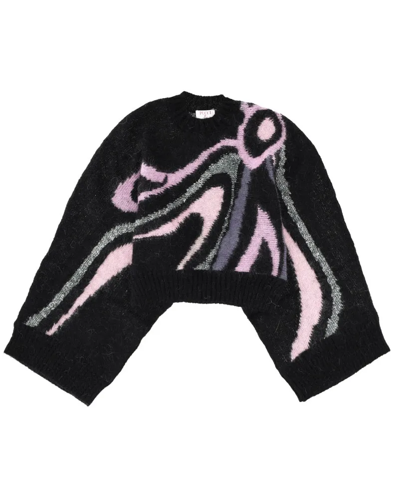 Emilio Pucci Marble Inlay Print Mohair Sweater — Pink Pink
