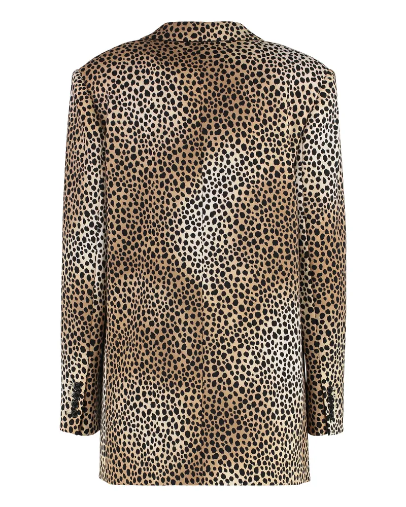 Michael Kors Women's Blazer Single-Breasted Bone Polyester Blazers Jacket Beige