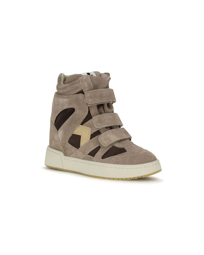 Isabel Marant Women's Beige Calf Leather Bos Taurus High Top Sneakers Beige