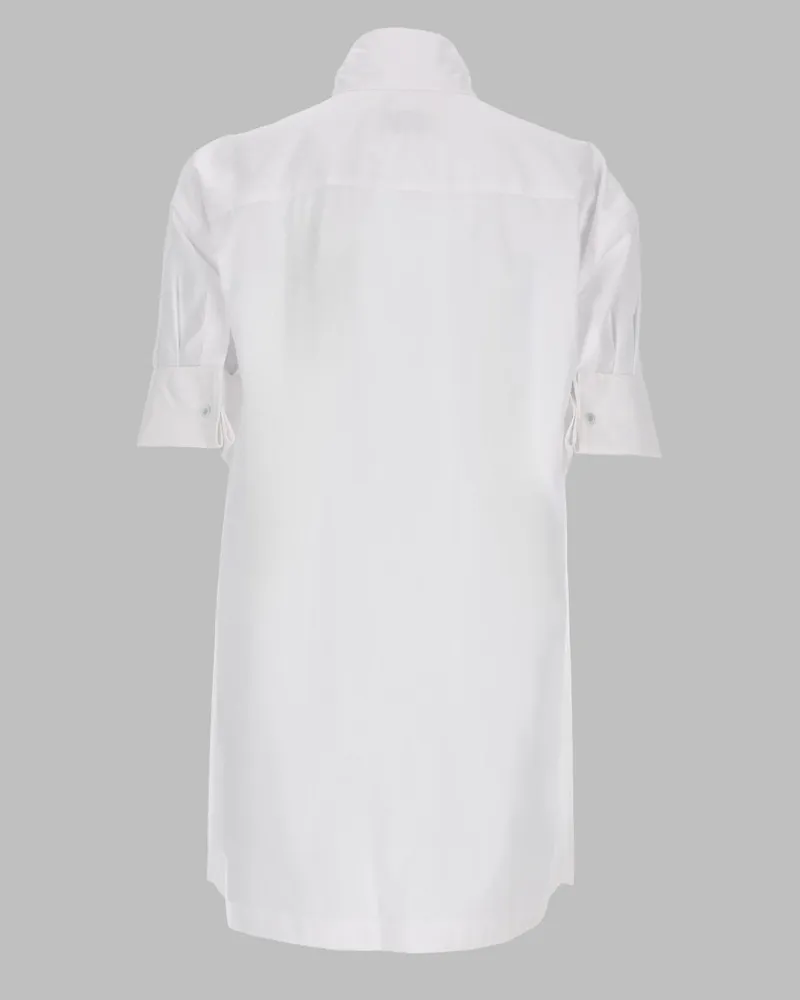 Dries van Noten Scarf-Collar Cotton Shirt — White White