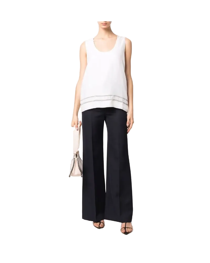 Fabiana Filippi Women's Chain-Embellished Top Ss22 W White