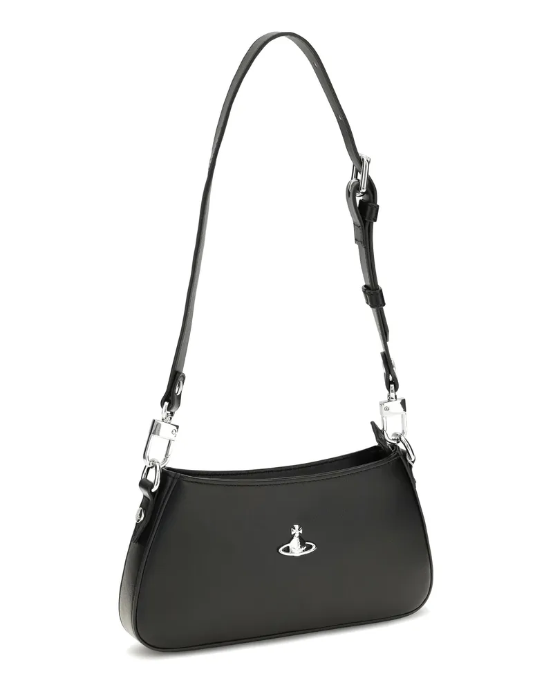 Vivienne Westwood Women's Tasha Phone Shoulder Bag Black Calf Leather Bos Taurus Covers E Cases Black