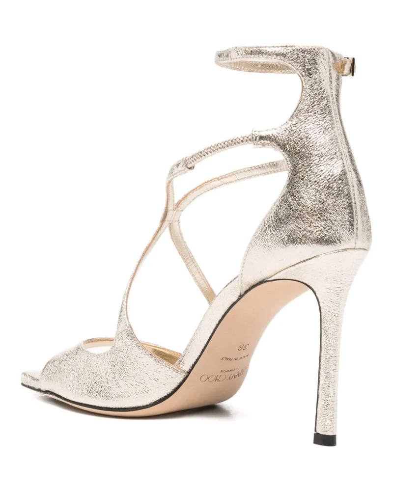 Jimmy Choo Azia Sandal Heel — Gold Gold