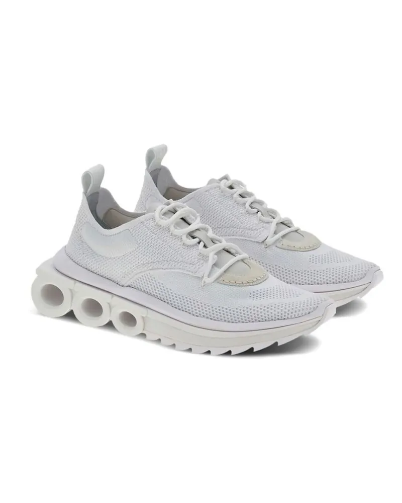 Ferragamo Men's White Nylon Athletic Sneakers White