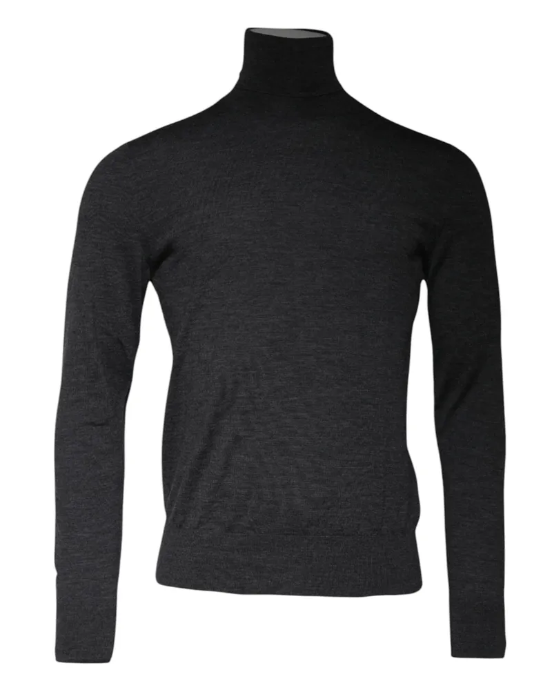 Dolce & Gabbana Virgin Wool Turtleneck Sweater — Gray Gray