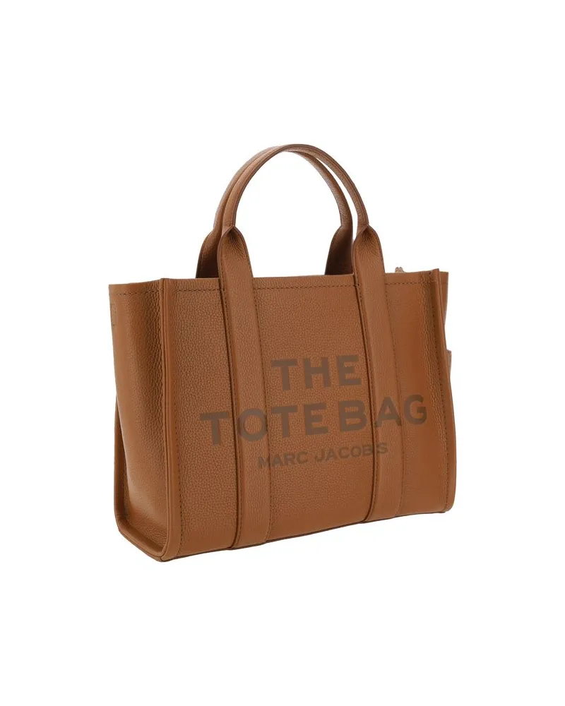 Marc Jacobs Women's Embossed Logo Calf Leather Tote Brown Bos Brown
