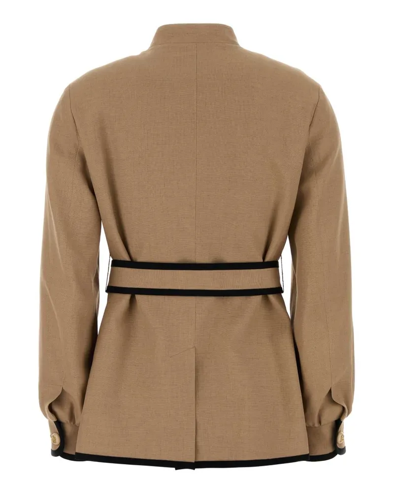 Valentino Garavani Women's Solid Blazer Beige Viscose Linen Blazers Beige