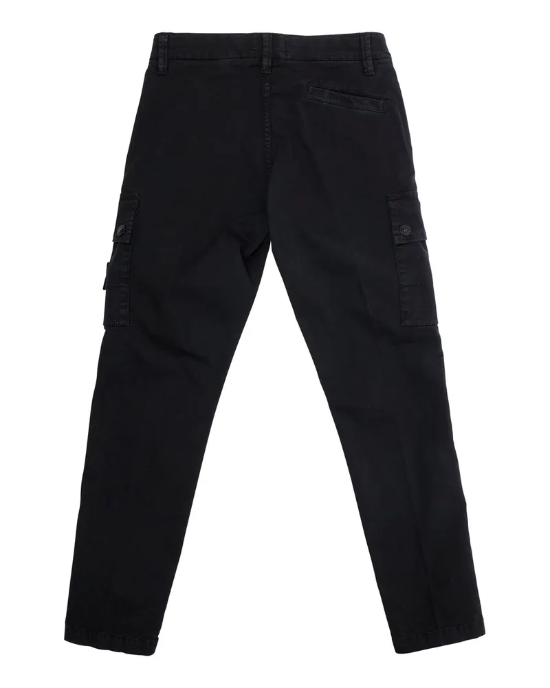 Stone Island Logo-Patch Cotton Cargo Pants — Black Black