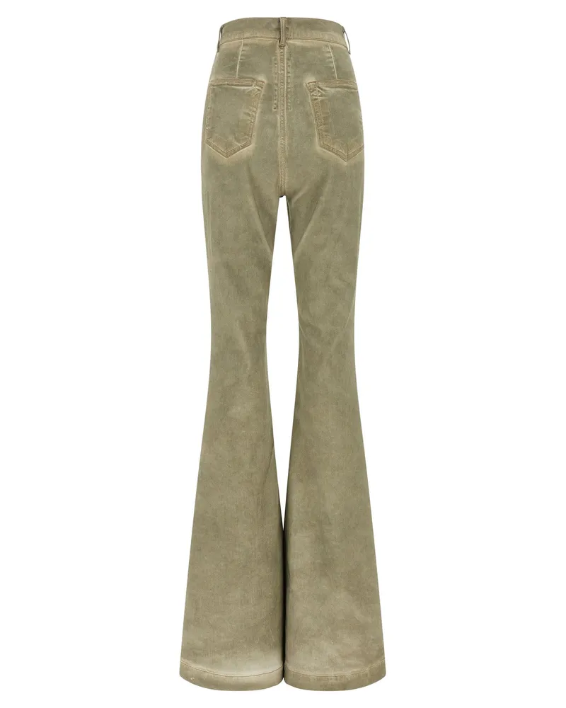 DRKSHDW by Rick Owens Foil-Pressed Stretch Denim Jeans — Sage Sage