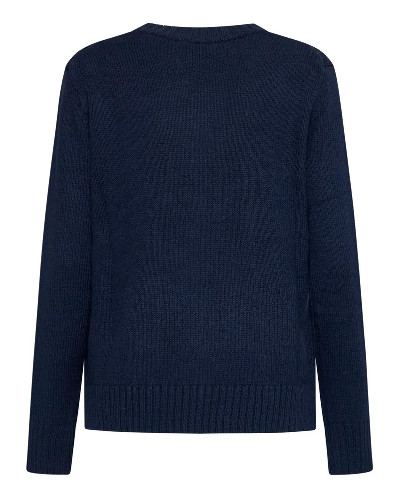Ralph Lauren Intarsia-Knit Bear Motif Sweater — Navy Navy