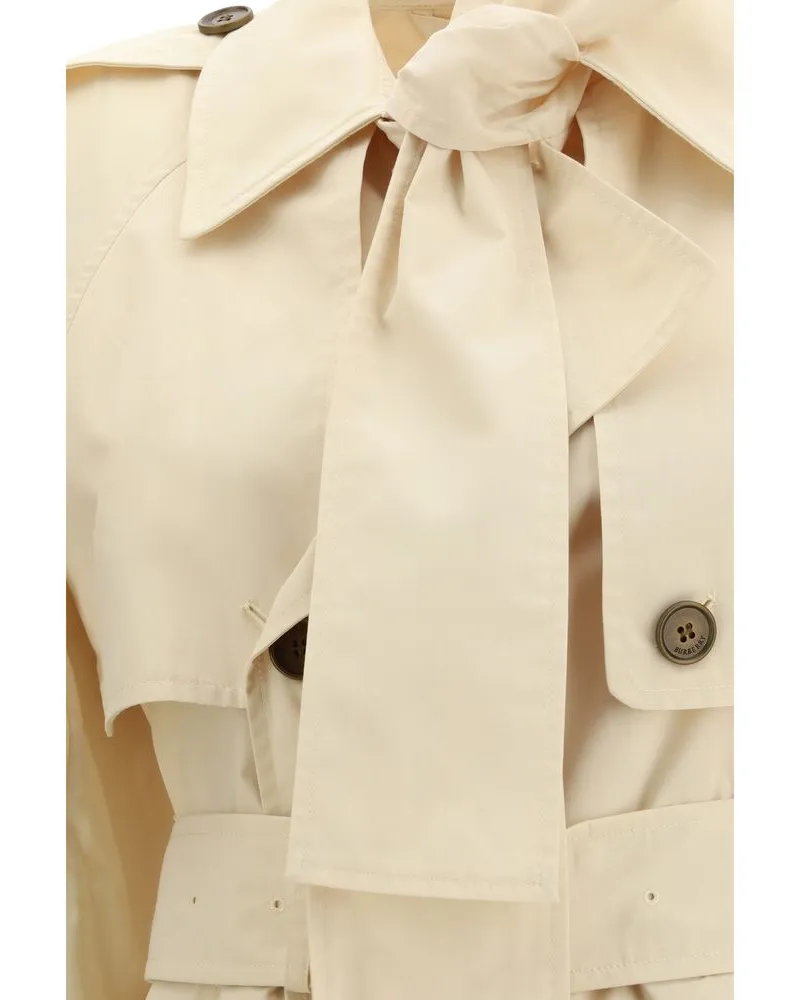 Burberry Women's Beige Polyester Trench Coat Clothing Beige