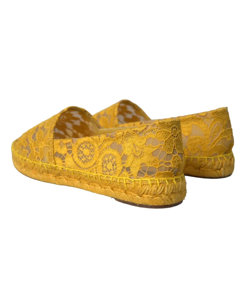 Dolce & Gabbana Women's Taormina Espadrille Yellow Viscose Cotton Nylon Yellow