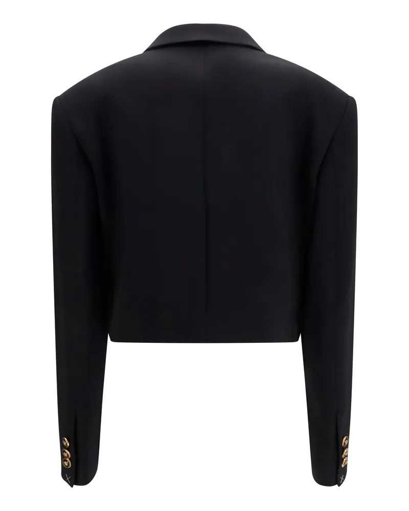 Versace Women's Cropped Wool Blazer Black Blazers & Vests Black