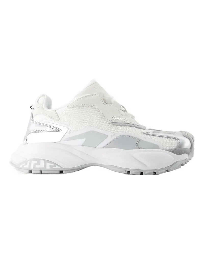 Versace Men's Low Top Sneakers -  Leather White Calfskin Shoes White