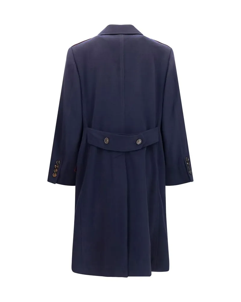Brunello Cucinelli Men Blue Wool Oves Aries Coat Clothing Navy