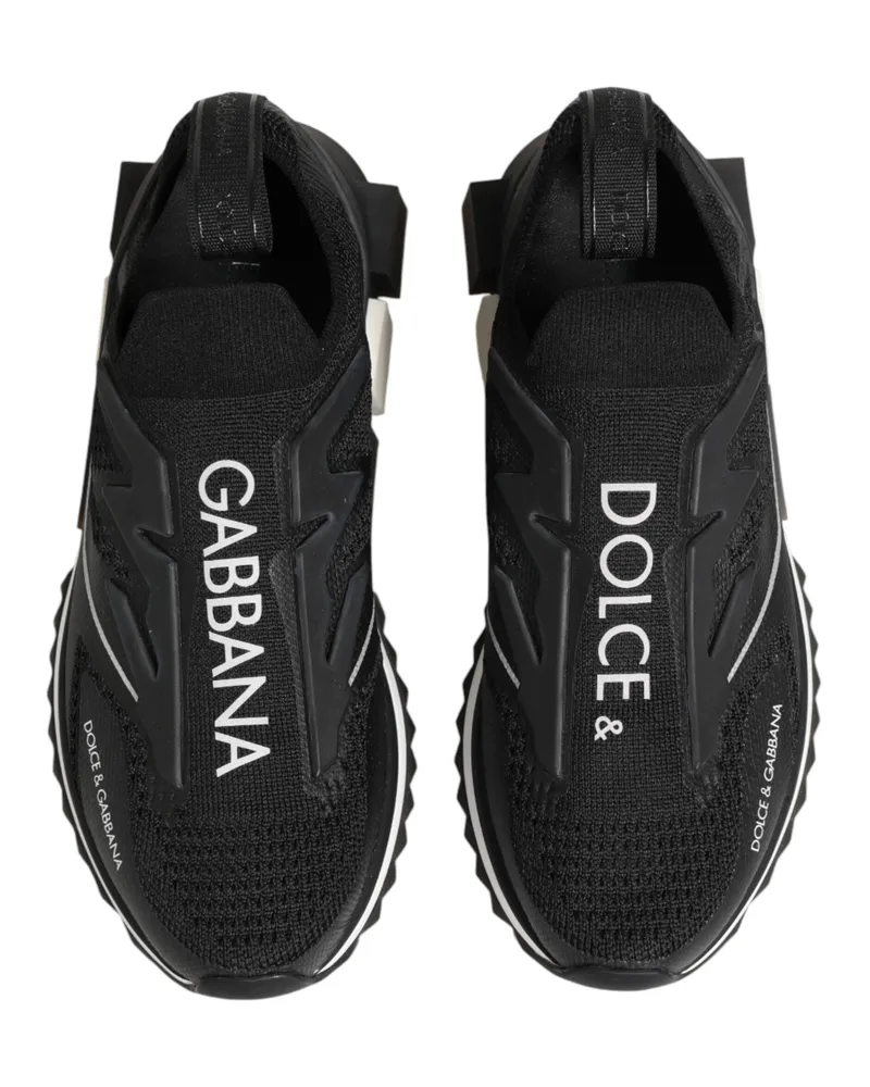 Dolce & Gabbana Women's Black Sorrento Sport Stretch Sneakers Shoes Pl+vi Black