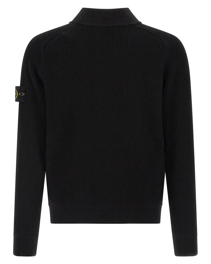 Stone Island Men's Black Cotton Cardigan Clothing Black