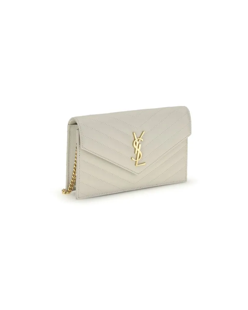 Saint Laurent Women's Beige Calf Leather Bos Taurus Wallet Beige