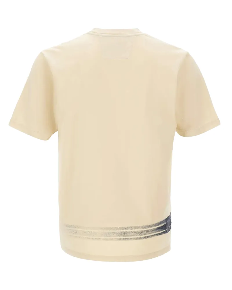 C.P. Company Hand-Painted Logo Cotton T-Shirt — Beige Beige
