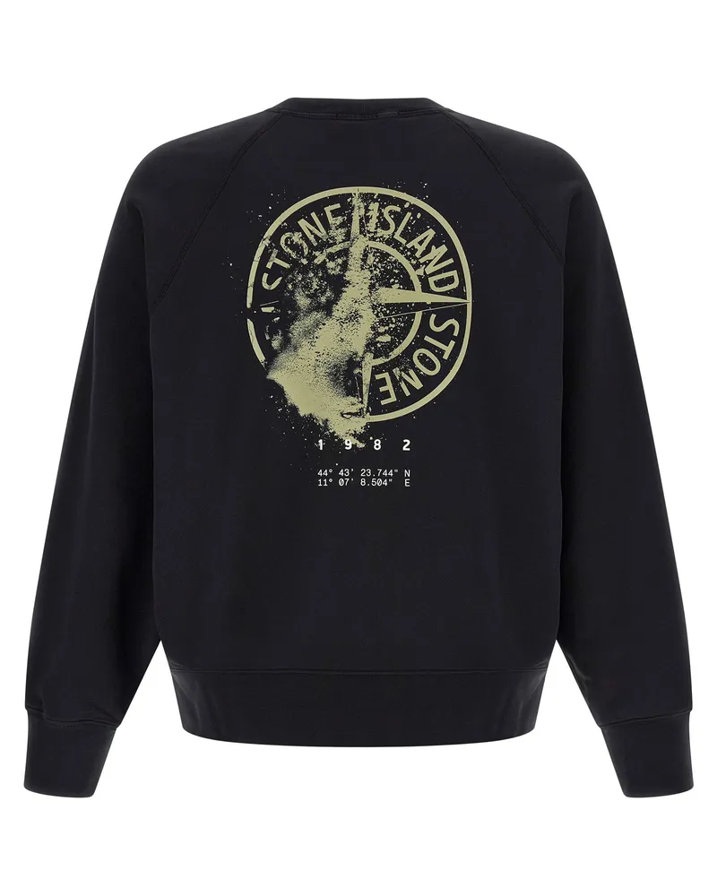 Stone Island Logo-Print Crew-Neck Sweatshirt — Black Black