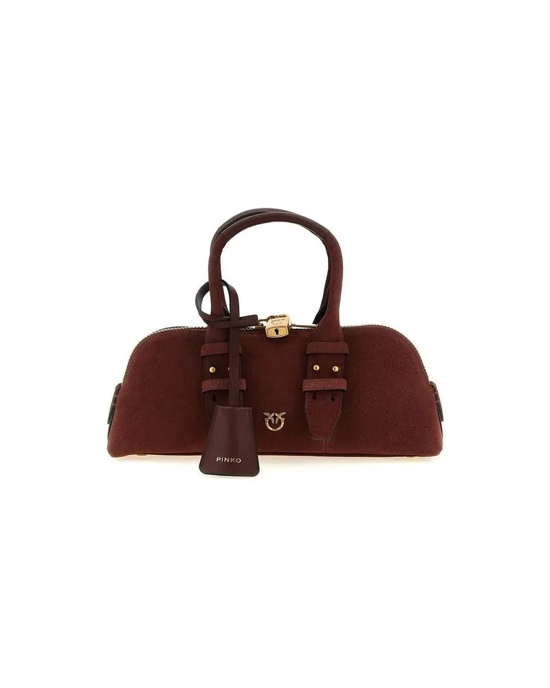Pinko Women's Shoulder Bag Bordeaux Cow Leather - Shoulder-Bags Burgundy