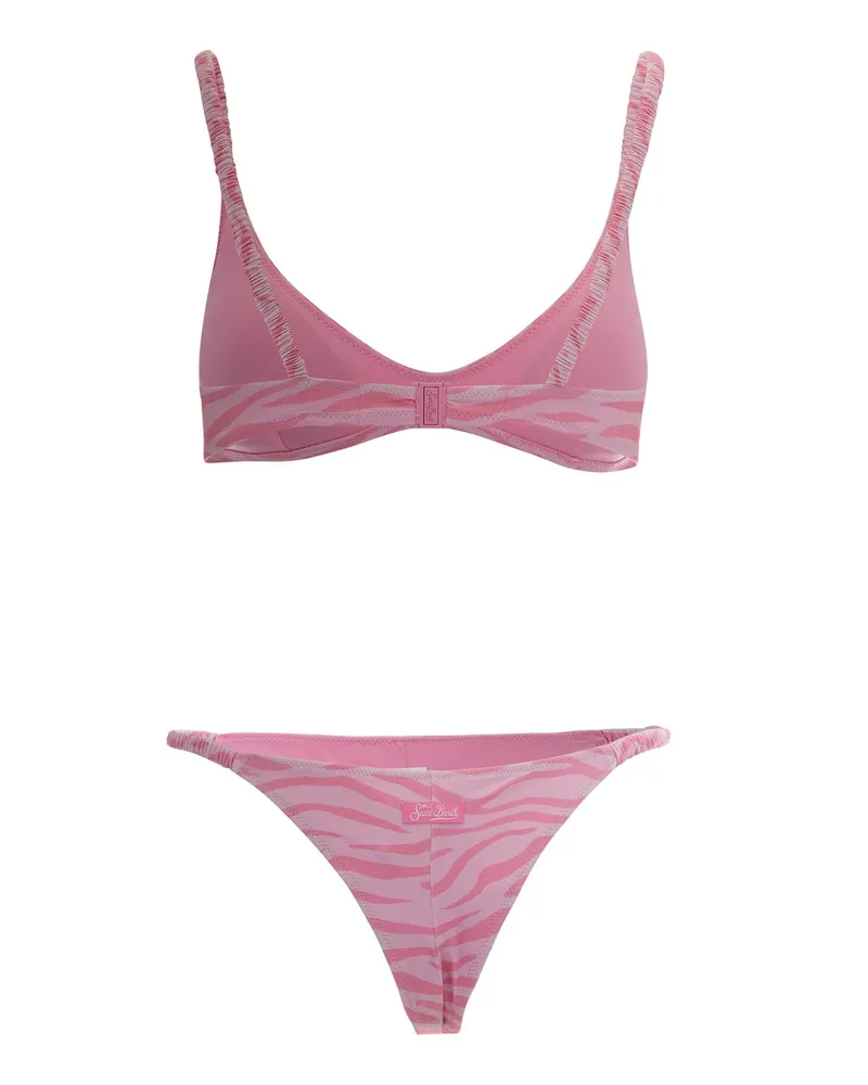 MC2 Saint Barth Women's Bikini Moana Zebra Print Pink Polyamide Elastane One-Pieces Pink