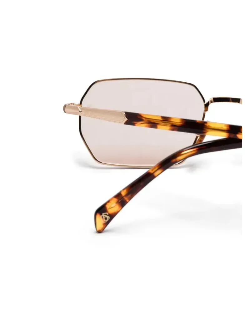 EYEWEAR by DAVID BECKHAM DB1174S Square Metal Frame Sunglasses — Gold Gold