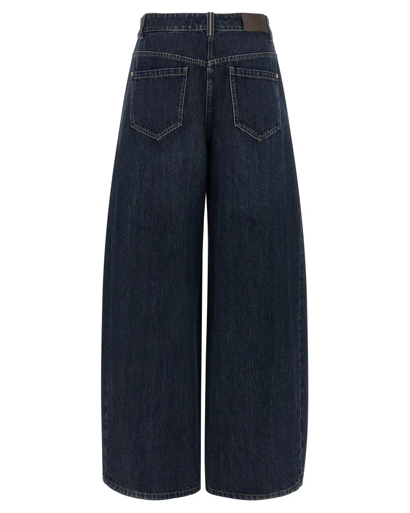 Brunello Cucinelli The Wide Barrel Jeans Navy